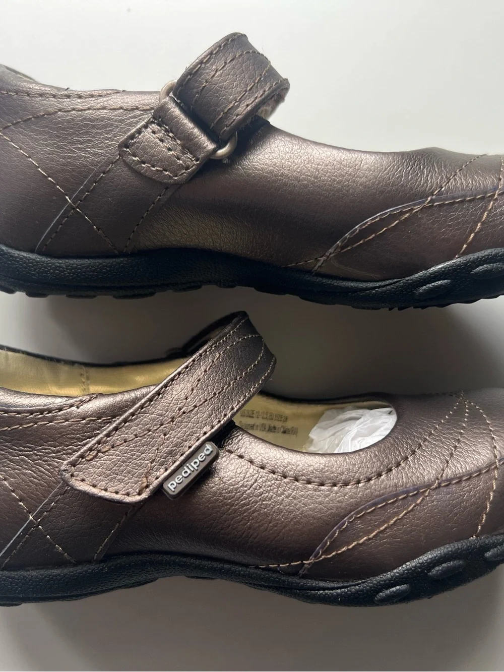 NWB Pediped Flex Piper Leather Toddler Size 11.5 Bronze Mary Jane Shoes